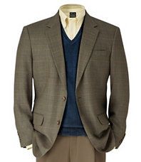 Executive 2 Button Silk/Wool Windowpane Sportcoat  Sizes 44 52