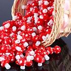   Red Mushroom Lampwork Glass Charms Spacer Beads Loose Jewelry Findings