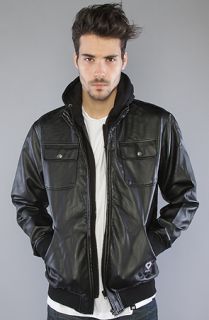 The Faux Leather & Fleece Jacket in Black
