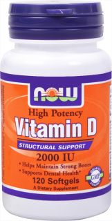 Buy NOW Foods   Vitamin D 2000 IU   120 Softgels at LuckyVitamin 