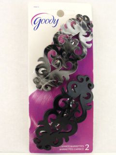 GOODY CAPRICE HAIR BARRETTES SILVER AND BLACK   2 PK.