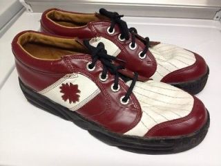 John Fluevog proVogs Red White Maple Leaf Design Casual Platform Shoes 