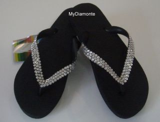 Silver Havaianas Thongs Featuring Clear Swarovski Crystals SS6