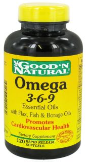 Good N Natural   Omega 3 6 9 Flax, Fish & Borage Oils   120 Softgels