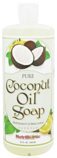 Buy Nutribiotic   Pure Coconut Oil Soap Peppermint & Bergamot   32 oz 