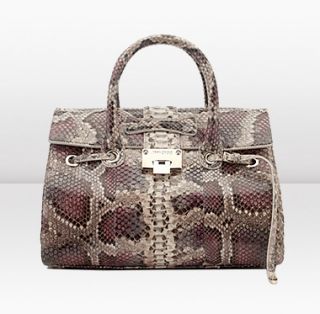 Jimmy Choo  Rosalie  Top Handle Handbag in Exotic Python with 