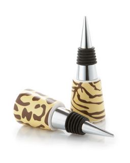 Set of 2 Animal Print Wine Stoppers   