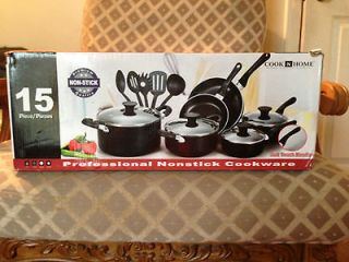 Cook N Home 15 Piece Non stick Cookware Set Pots and Pans / NEW!