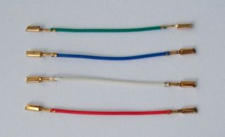PHONO / TURNTABLE CARTRIDGE / TONEARM HEADSHELL WIRES 4 colour coded 