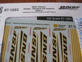 Microscale Decals Stock #87 1263 BNSF Railway Diesels Standard Cab 