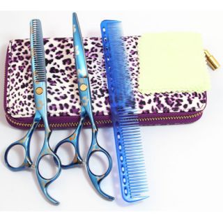 Free ship Hair dressing Barber thinning Scissors shears set pouch 6.0 
