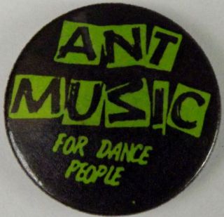 ANT MUSIC For Dance People Green Vtg 80`s Button Badge/ Pin(25mm 1)Ad 