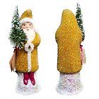 Ino Schaller Paper Mache Yellow Beaded Santa German Christmas Candy 