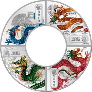 COOK ISLANDS YEAR OF THE DRAGON .999 PURE SILVER SET CHINESE LUNAR 