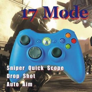 New Quick Scope Xbox 360 Rapid Fire Modded Blue Controller 17 Mode for 