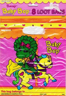 BARNEY BABY BOP TREAT SACKS ~ Hard to Find BIRTHDAY PARTY Supplies 
