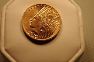 1910 US.TEN DOLLAR GOLD COIN INDIAN HEAD GOLD EAGLE (EDGE) HAS 46 