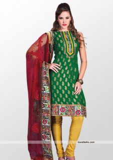 Bollywood Ethnic Indian Wedding Rich Pattern Green Salwar Kameez