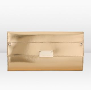 Jimmy Choo  Reese  Pure Gold Mirror Leather Continental Wallet 