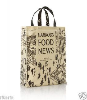 HARRODS 2012 ARCHIVE FOOD HALL NEWS SHOPPING TOTE SHOPPER BAG HANDBAG 