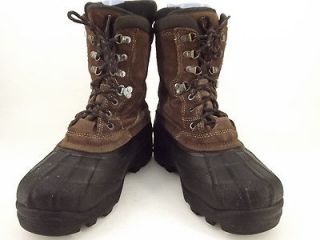Mens boots brown black leather rubber LaCrosse 8 M Thinsulate winter 