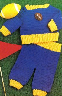 FOOTBALL FAN Baby Warm Up Suit/Crochet Pattern Instructions