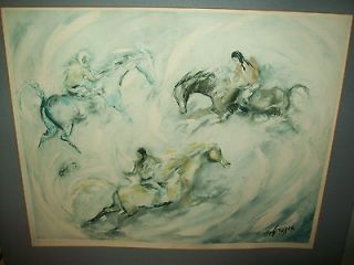 DEGRAZIA SIGNED/NUMBERE​D PRINT TAOS INDIAN RABBIT HUNT