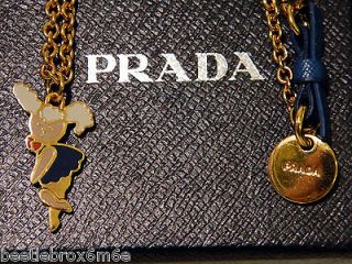 Authentic Prada Gold Tone 32 Necklace Chain with Pendant of Sophie 
