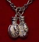 Boxing Gloves Punching Bag Silver Pendant Charm Jewelry