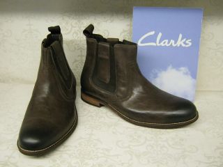 Clarks Greenwich Top Dark Brown Leather Smart Chelsea Boots
