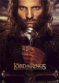 MOVIE POSTER ~ LORD OF RINGS RETURN KING ARAGORN SWORD