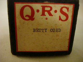 VINTAGE Q R S WORD ROLL PLAYER PIANO ROLL BETTY COED