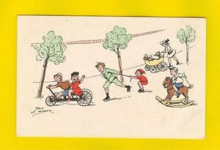 ART POSTCARD sg JACK NUMBER horse toy tricycle
