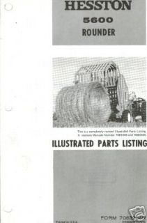 Hesston 5600 Round Baler Illustrated Parts List