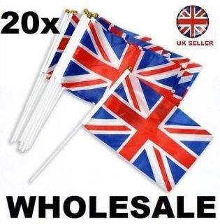 20 x Union Jack/British Nylon fabric Hand Waving JUBILEE Flags 30 