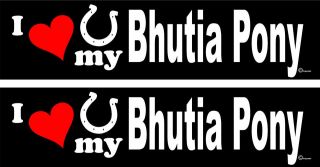 love my Bhutia Pony Horse trailer bumper stickers LARGE 3 X 12