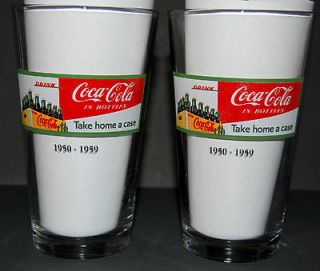   Coca Cola 16 oz Libby Tumblers Drinking Glasses Coke ~ Clear Glass