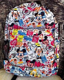 Disney Mickey Mouse Nerds Pattern Backpack NEW