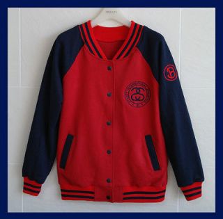 New SS Embroidery Cotton Baseball jacket Red M size