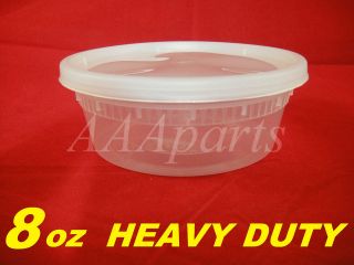 oz Plastic Deli Food Soup Portion Container and Lids 50 Sets Clear 