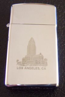 ZIPPO Slim Lighter Los Angeles, California City Hall High Polish 