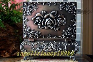   Gothic Style Metal Jewelry Storage Box Flower Rose for Princess