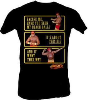 Hulk Hogan Hulkster Beach Ball Black T shirt New