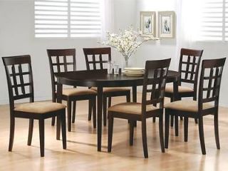 Hyde 7 Piece Espresso Dining Table and Wheat Back Chair Set by Coaster 