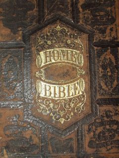 ANTIQUE 1873 ILLUSTRATED LEATHER FAMILY HOME BIBLE HOLY BIBLE 