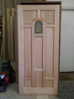 Exterior Mahogany Wood Door with Decorative Glass 36 x 80