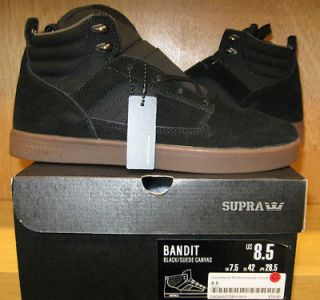 SUPRA SURA BANDIT #S39005/01 Mens SNEAKERS SHOES BLACK/Suede Canvas $ 