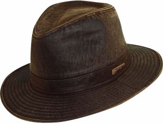 RUGGED Indiana Jones RAIN Oilcloth Shapeable Brim Crushable Hat Brown 