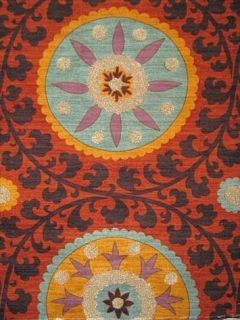   Sunset Wavelry Fabric  Iman Fabrics  Suzani Boucle Embroiderey