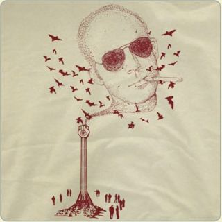 New HUNTER S. THOMPSON Gonzo Fist FUNERAL TOWER Ashes to BATS Shirt 